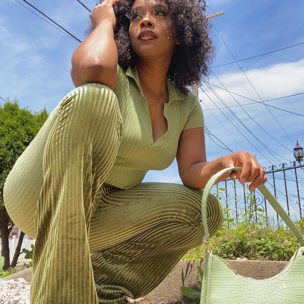 Green Wide Leg Pant